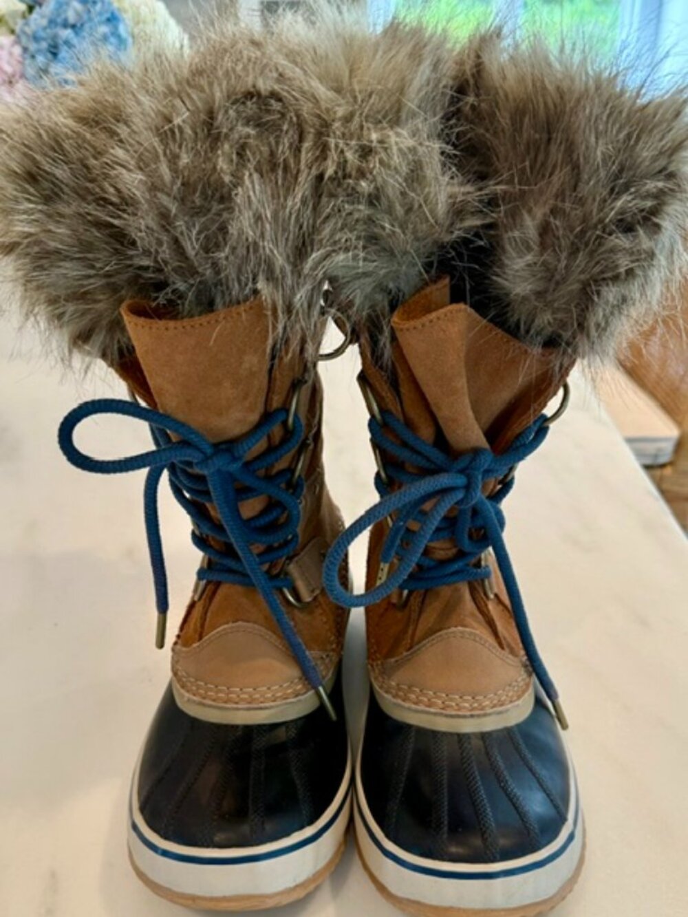 Sorel Joan of Artic Waterproof Insulated Tan Snow Fur Women's Boots